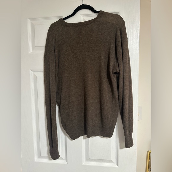 Jantzen Vintage USA Made Size M Brown Vneck Pullover Sweater Men - Picture 3 of 5